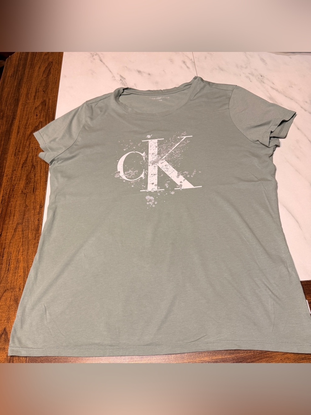 Calvin Klein Jeans Sage Green CK Logo Short Sleeve Tee